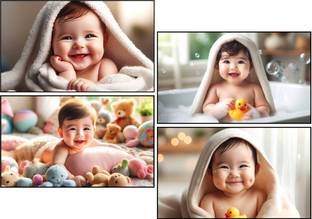 JB Creations Set of 4 Cute Baby Posters For Wall Decor | Posters For Pregnant Women Digital Reprint 12 inch x 18 inch Painting