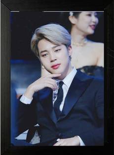 Manas BTS Member Jimin Photo Frame For BTS Fans/Room Decor/Gifting/Living Room Watercolor 18 inch x 12 inch Painting