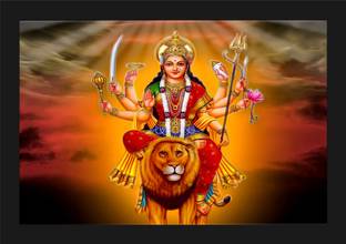 jog craft durga mata photo| durga mata photo frame Digital Reprint 14 inch x 10 inch Painting