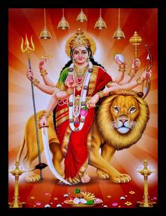 MHridayCraft MHC - Durga Mata Ji 15 Digital Reprint 12 inch x 9 inch Painting