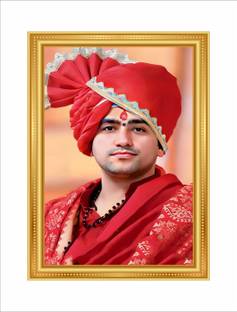 Designocracy bageshwar dham balaji dhirendra krishna shastri maharaj photo frame Digital Reprint 8.25 inch x 11.75 inch Painting
