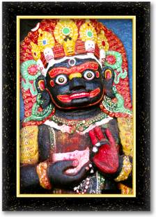 KSS BABA KAAL BHAIRAV photo frame (Wood Base and Front Laminated) Acrylic 18 inch x 12 inch Painting