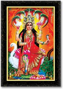 ARAAKA MANASA DEVI photo frame (Wood Base and Front Laminated) Acrylic 12 inch x 8 inch Painting
