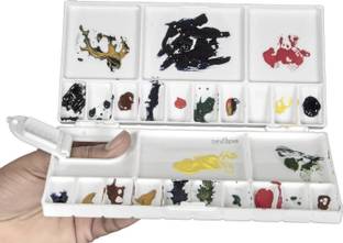 ZAHEPA Plastic Water Color Mixing Palette, Painting Palate for Artists, Students & Kids 25 Paint Wells Palettes  with Lid