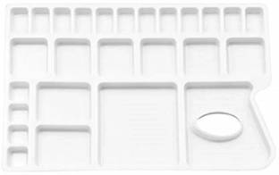 KHYATI Big Rectangle Shape Plastic Painting Plate with 26 Paint Wells Palettes