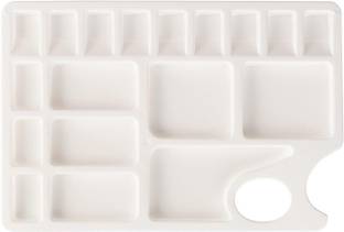 FRKB 18 Wells Plastic Painting Palette with Thumb Hole for Better Grip 18 Paint Wells Palettes