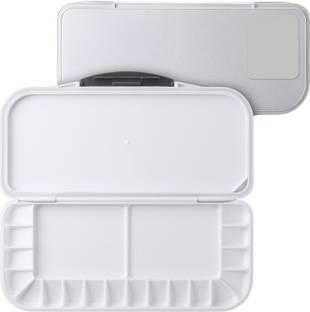 FRKB Airtight Folding Palette with 2 Mixing Areas and a Removable Clear Tray 20 Paint Wells Palettes  with Lid