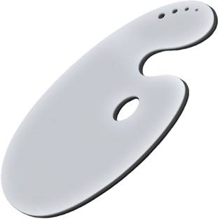 FRKB Acrylic White 12x7 inch Paint Palette Oval Shaped Artist Painting Palette 0 Paint Wells Palettes