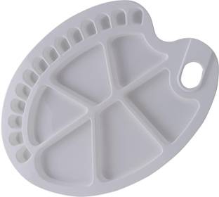 FRKB Plastic Oval Kidney Shaped Palette,30 x 19 cm 20 Paint Wells Palettes