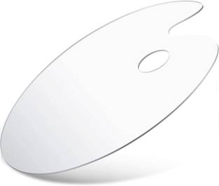 DEZIINE (12 x 8 Inch) Acrylic Paint Palette Oval Shaped Painting Palette Non-Stick Oil 1 Paint Wells Palettes