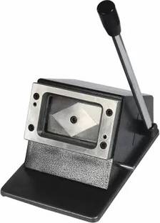 GPN PRINT Heavy Duty PVC ID Card Die Cutter Full Metal Round Corner (Set Of 1, Black,Grey) Metal Grip Corner Paper Cutter