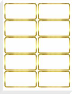 True-Ally Permanent Adhesive Writable Sticker with Metallic Gold Border for School Office- Paper Label