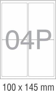 technova NovaJet Multipupose Label for Inkjet/ Laser printer 4 Labels (Size of 100mm x 145mm) in A4 Sheet ( 100 Sheet) ADHESIVE Paper Label