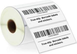 True-Ally 100x50 (DT) Barcode Label-1000 Labels - Self Adhesive for Printing Barcoding White Self Adhesive Sticker for Printing Barcoding Paper Label