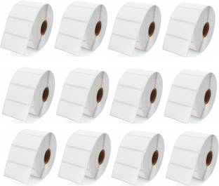 True-Ally 50x25 Direct Thermal Sticker Label Barcode MRP Sticker Labels – 400 Labels/Roll Designed for Small Thermal Printers -(12 Rolls Per Pack (4800 Labels)) Paper Label