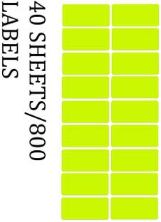 CLAPPERZZ 4 x 2 CM Fluorescent Labels Stickers (Neon Green) Self-adhesive Paper Label