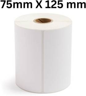 prezotech Direct Thermal Barcode Label Sticker - 3 x 5 inches - 75mm x 125mm - 1 Ups - 400 Labels/Roll Self Adhesive Sticker for Printing Barcode Labels 1 inch core Paper Label