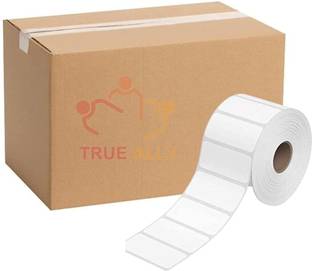 True-Ally Small Thermal (0.5" Core) Barcode MRP Sticker–500 Labels/Roll-50x30mm-24 Rolls Self Adhesive Paper Label