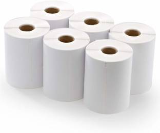 True-Ally 4 x 6 Inch / 100 x 150mm Direct thermal Barcode label (400 label/Roll) total 2400 Sticker Permanent Paper Label