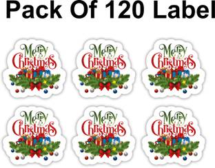 D2C Merry Christmas Stickers, Ideal for Gift Wrapping, Greeting Card Self Adhesive Paper Label