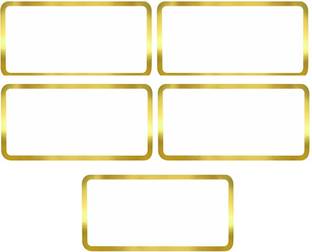 True-Ally 700 PCS Golden Metallic Name Labels, Blank Name Tag Stickers with Permanent Adhesive Writable Sticker with Metallic Gold Border for School Office- Paper Label