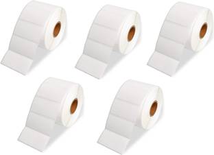 True-Ally 50x25 Non Tearable waterproof-Polyester Glossy premium-1000/Roll-2x1 inch Self Adhesive Sticker for Printing Barcoding(Ribbon required) (pack of 5 Rolls) Paper Label