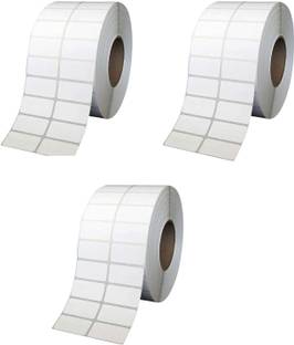 True-Ally 38x25 Direct Thermal Barcode Label Sticker - 1.5 x 1 inch-2 Ups-2000 Labels/Roll White Self Adhesive Sticker for Printing Barcoding (Pack of 3) Paper Label