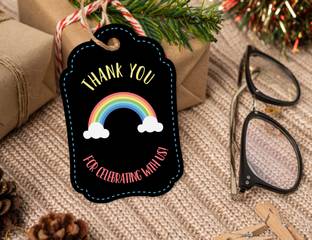 Inkdotpot Baby Shower Thank You Tags Paper Gift For Birthday Party Rainbow Theme 50 Pcs Invitation Card