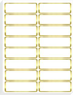 True-Ally Name Tag, Writable Stickers with Metallic Gold Border for various uses-200pcs Permanent Adhesive Paper Label