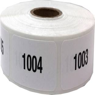 BlackDreams Consecutively Numbered Paper Labels 1"x1" Square (Number Sequences) - 1001-2000 Permanent Adhesive Stickers Paper Label