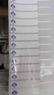 Solitaire 81x12mm Jewellery Tag, 1000 Pcs, Hallmark printed Blue Color, Non Tearable self adhesive Paper Label