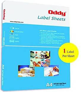 Oddy ?ST-1A4100 A4 Self Adhesive Paper Label Stickers for Inkjet Printers - 1 Labels per Sheet Paper Label