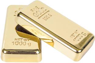 Mungat 2 Pieces Combo Gold Bar Paper Weight for Office Table Stylish Metal Paper Weights  with Crome finish
