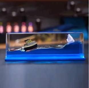 Angarkha for Car Dashboard Decorative Showpiece, Paperweight, Home Décor Outer material is acrylic, Seawater is pure water and vegetable oil Paper Weights  with Glossy
