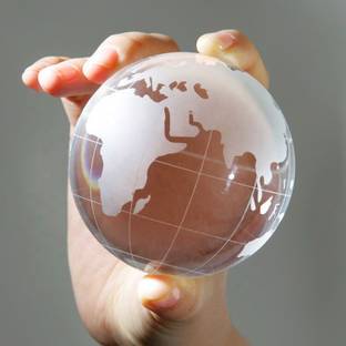 Kebica Globe Glass Paper Weights  with Matt Finish ( 2.5 Inch Clear )