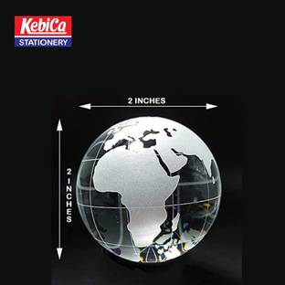 Kebica Globe Shaped Crystal Glass Paper Weight (2 Inch) Glass Paper Weights  with Smooth