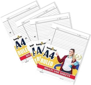 Bungbee A4 Ruled Sheets, Punched 50 Sheets - Acer Edition, One Side Ruled A4 90 gsm A4 paper