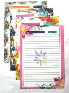 KRASHTIC Design Sheet A4 Size Set of 40 Multicolor For School & College Work & Assignment One Side Ruled A4 70 gsm A4 paper