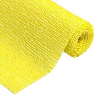 Sejas Collections | Set of 1 Roll, Yellow | Best Quality Crepe / Wrinkled Paper Rolls, for DIY Flower Making and Wrapping, 8ft Length/20in Width, 75 gsm Craft paper