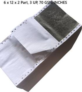 NEELKANTH ENTERPRISES 6 x 12 x 2 Part, 3 UP, 70 GSM INCHES 6'' X 12'' 70 gsm Printer Paper