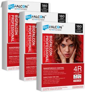 BIGFALCON Professional 180 GSM 4R (4X6 Inch) 300 Sheet High Glossy Cast Coated Photo Paper for all Inkjet Printer 4R (102x152mm) 180 gsm Photo Paper