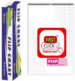 First Click Flip Chart Flipcharts Paper 25 Sheets Wiro winding RULED 74.5X50 CM 70 gsm Flip Paper
