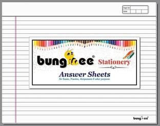 Bungbee Answer Sheets for Exam Practice (200 Ruled Pages (50 Sheets) (With Side Margin) Ruled (29.2 CM X 22.86 CM) 80 gsm A3 Paper