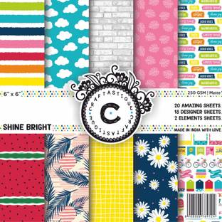Craftastique Shine Bright Scrapbooking Designer Art 6 x 6 inches 250 gsm Craft paper