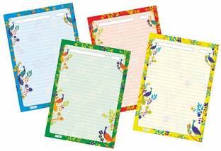 First Click A4 Designer Sheets Peacock Print Design Projects Papers ONE SIDE RULED 30X20 CM 140 gsm A4 paper