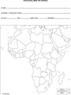 akanksha's Political Map of Africa (50 Sheets) Blank A4 70 gsm A4 paper