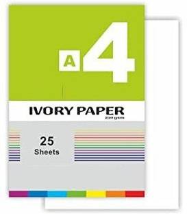 PREMIUM QUALITY FIRST CLICK IVORY PAPER 25 SHEETS UNRULED A4 SIZE 210 gsm Drawing Paper