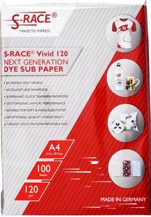 S-RACE Vivid Dye Sublimation Paper 120GSM (A4 size, 100 sheets, 210x297mm) Dye Sublimation Paper A4 120 gsm Sublimation Mug Printing Paper