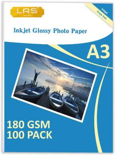 LRS Inkjet Glossy Paper - Pack of 100 Sheets - One Side Glossy A3 180 gsm Photo Paper