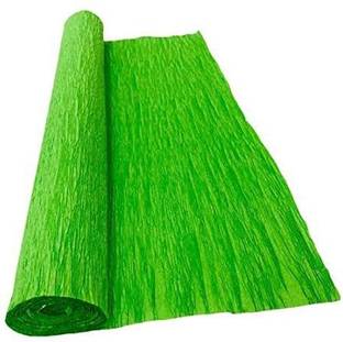 Sejas Collections | Set of 1 Roll, Green | Best Quality Crepe / Wrinkled Paper Rolls, unruled 8ft Length/20in Width, 75 gsm Craft paper
